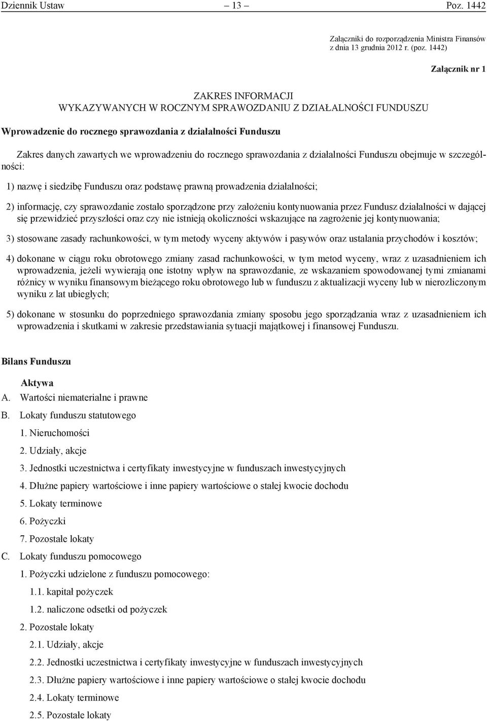 wprowadzeniu do rocznego sprawozdania z działalności Funduszu obejmuje w szczególności: 1) nazwę i siedzibę Funduszu oraz podstawę prawną prowadzenia działalności; 2) informację, czy sprawozdanie