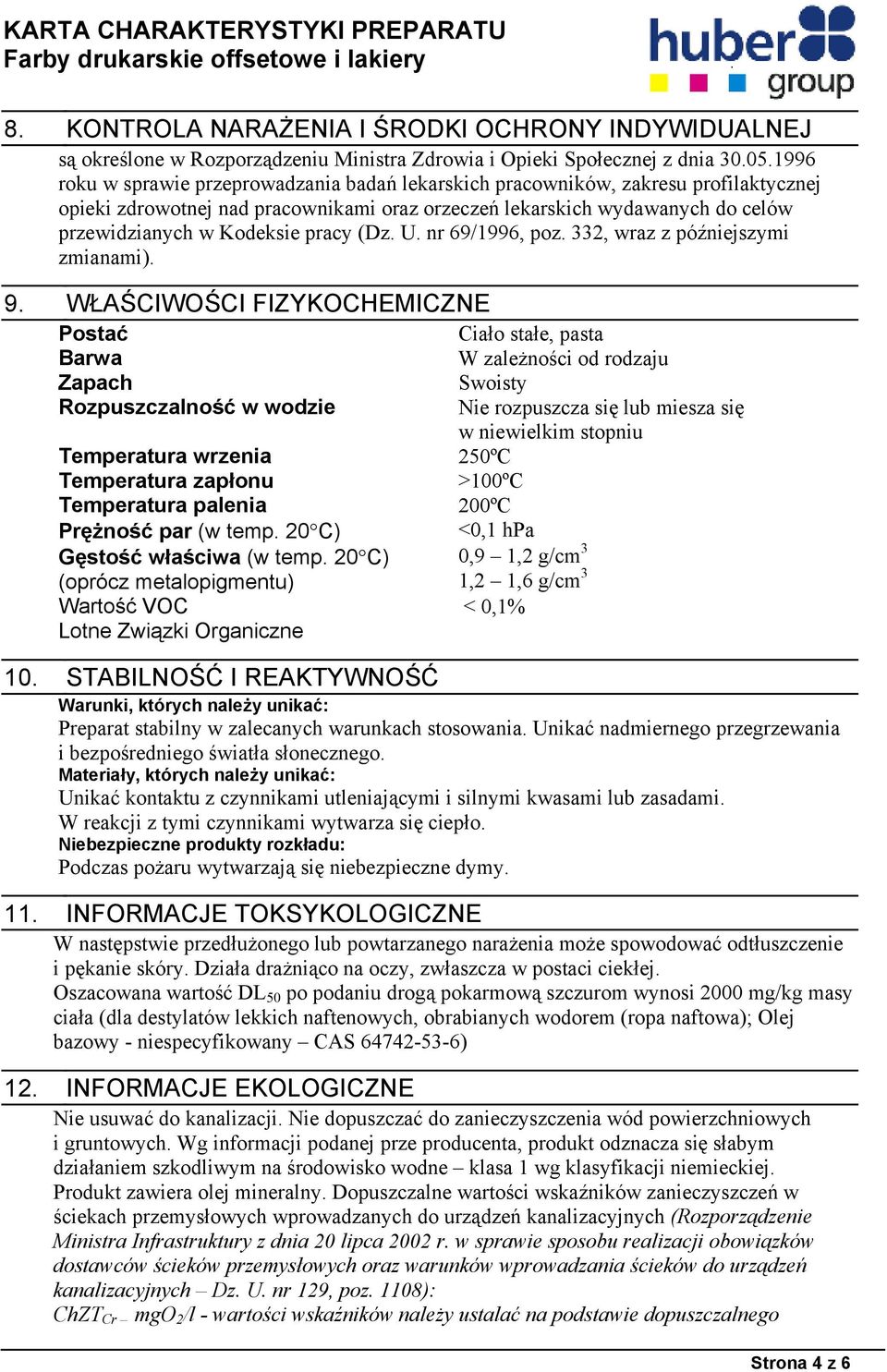 pracy (Dz. U. nr 69/1996, poz. 332, wraz z późniejszymi zmianami). 9.