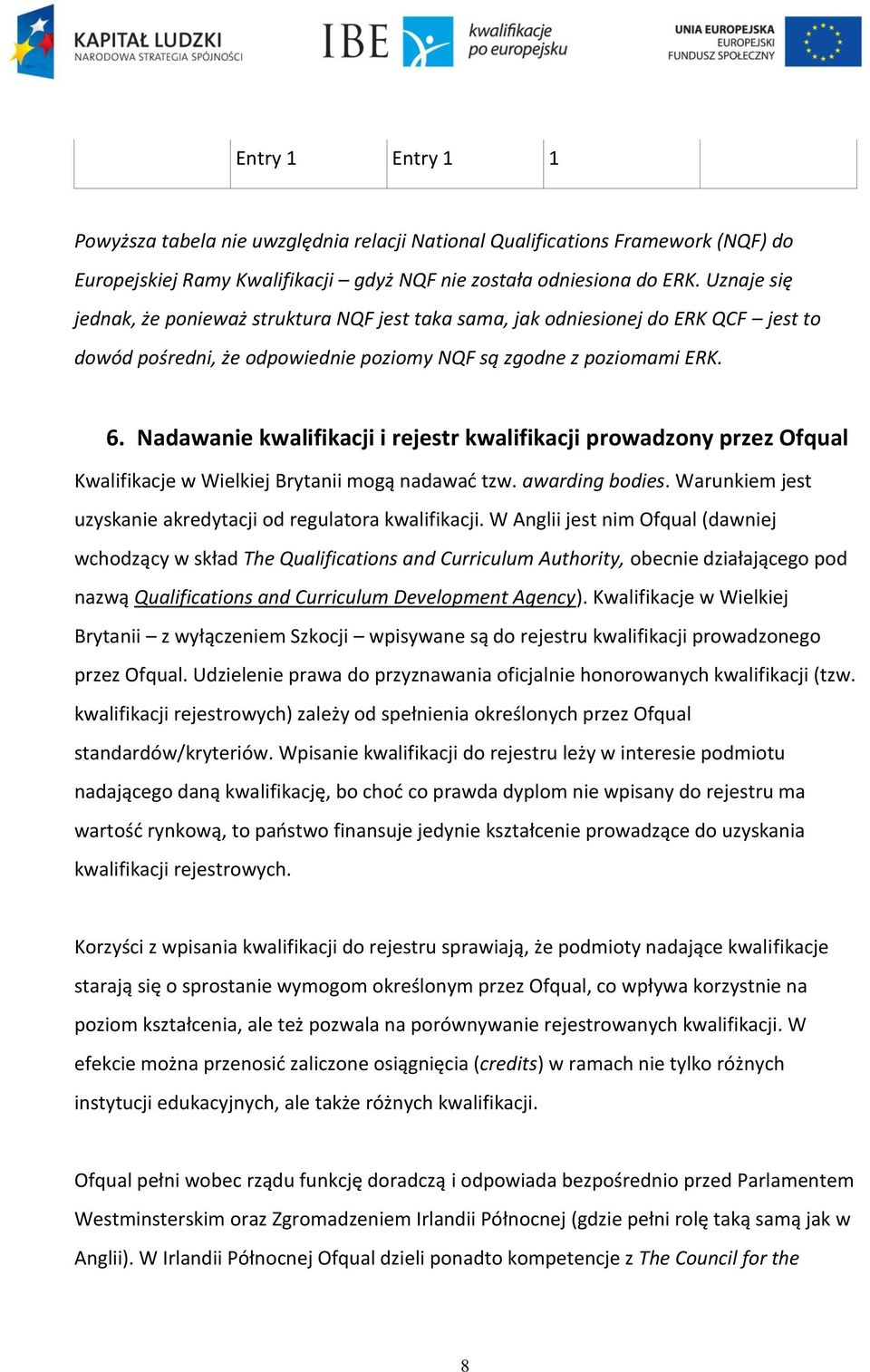 Nadawanie kwalifikacji i rejestr kwalifikacji prowadzony przez Ofqual Kwalifikacje w Wielkiej Brytanii mogą nadawać tzw. awarding bodies.