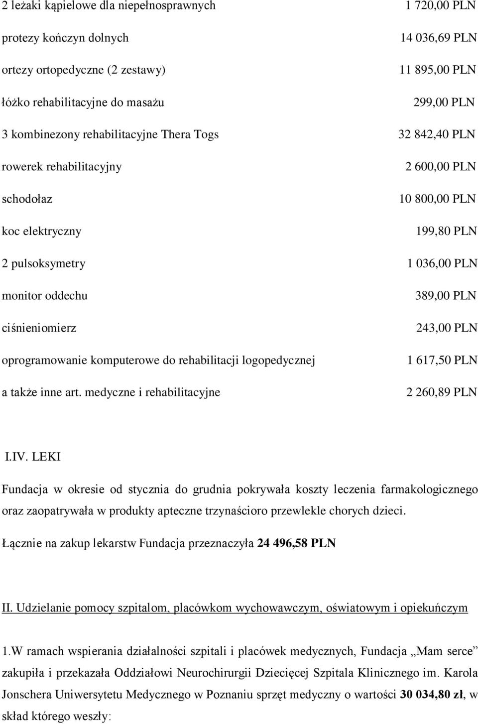 oprogramowanie komputerowe do rehabilitacji logopedycznej a także inne art. medyczne i rehabilitacyjne 389,00 PLN 243,00 PLN 1 617,50 PLN 2 260,89 PLN I.IV.