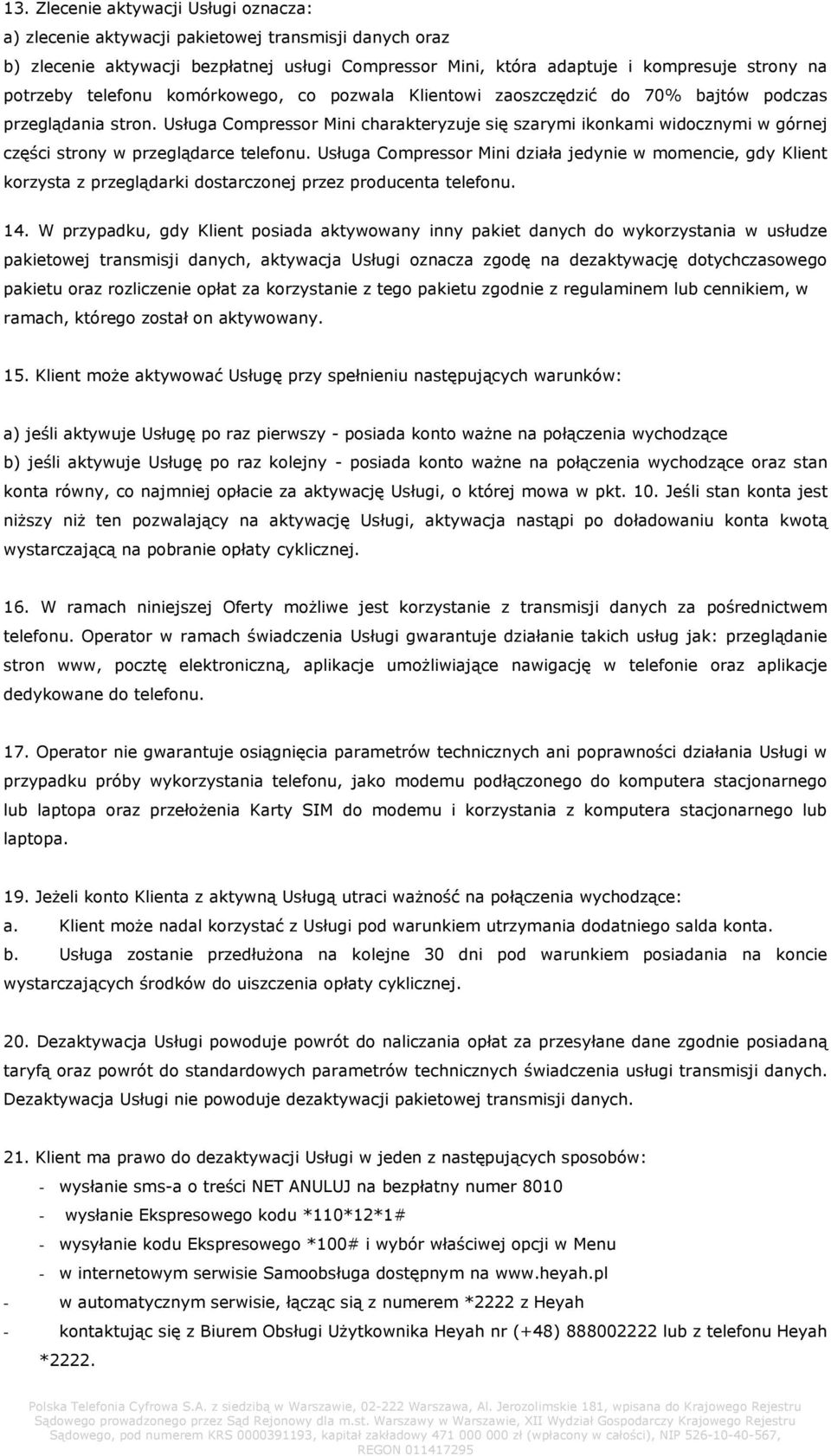 Usługa Compressor Mini charakteryzuje się szarymi ikonkami widocznymi w górnej części strony w przeglądarce telefonu.