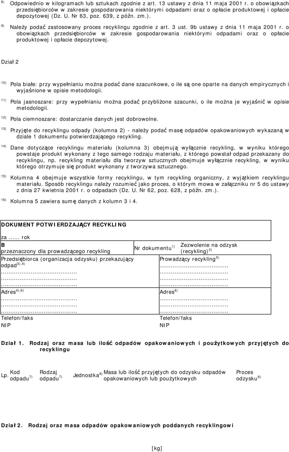 Należy podać zastosowany proces zgodnie z art. 3 ust. 9b ustawy z dnia 11 maja 2001 r.