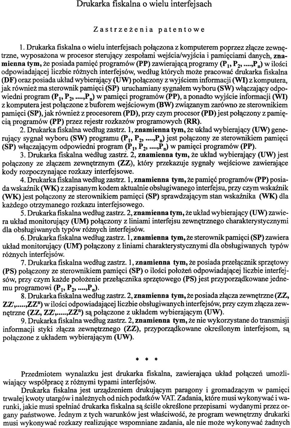 pamięć programów (PP) zawierającą programy (P1, P2,.