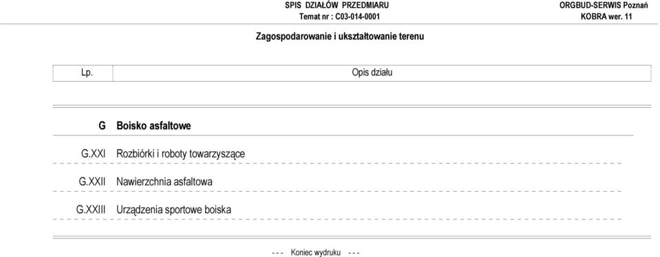XXIII Boisko asfaltowe Rozbiórki i roboty