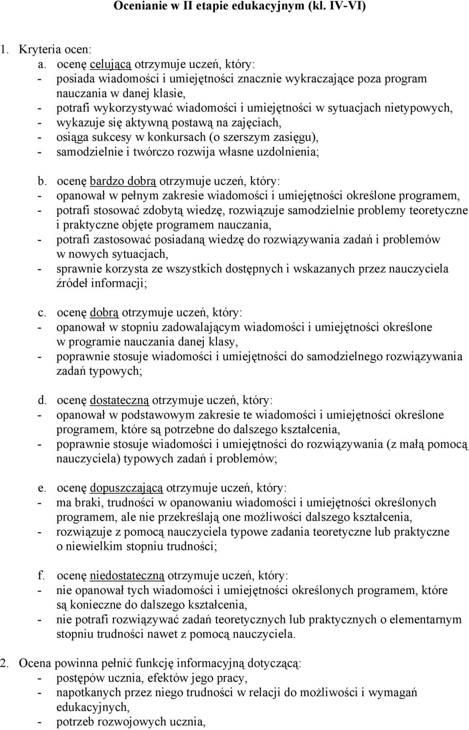 nietypowych, - wykazuje się aktywną postawą na zajęciach, - osiąga sukcesy w konkursach (o szerszym zasięgu), - samodzielnie i twórczo rozwija własne uzdolnienia; b.