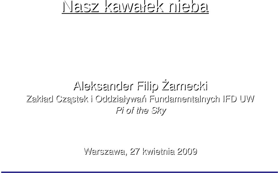 i Oddziaływań Fundamentalnych