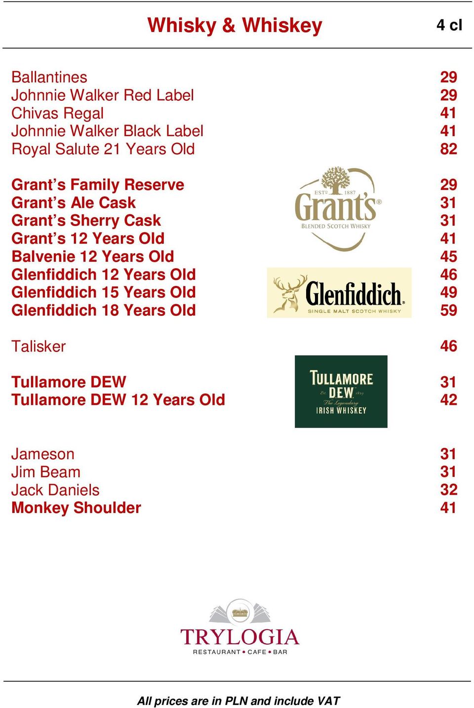 Balvenie 12 Years Old Glenfiddich 12 Years Old Glenfiddich 15 Years Old Glenfiddich 18 Years Old Talisker