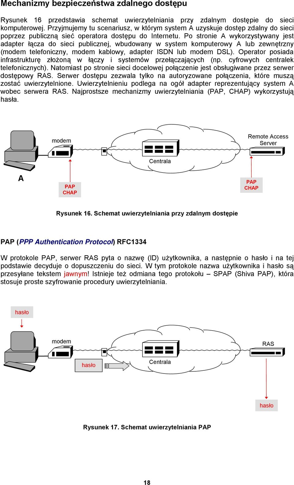 Po stronie A wykorzystywany jest adapter łącza do sieci publicznej, wbudowany w system komputerowy A lub zewnętrzny (modem telefoniczny, modem kablowy, adapter ISDN lub modem DSL).