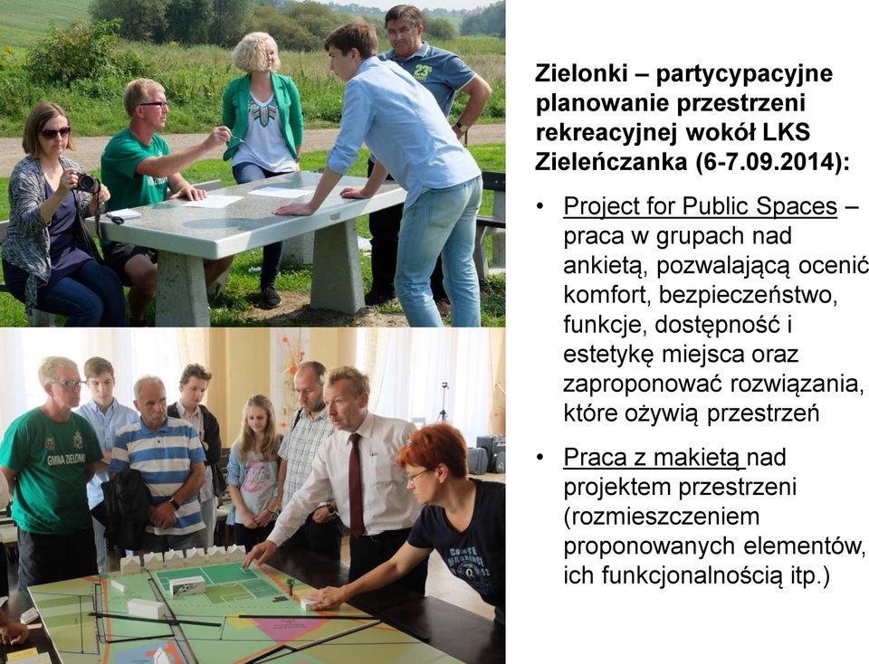 bezpieczeństwo, funkcje, dostępność i estetykę miejsca oraz zaproponować rozwiązania, które ożywią