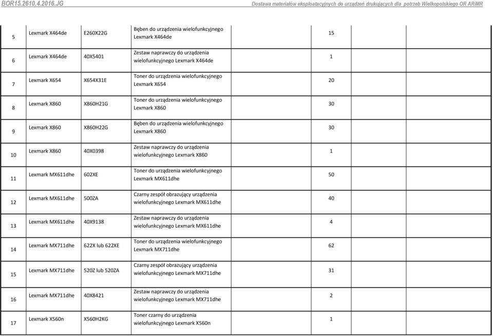 Bęben do urządzenia wielofunkcyjnego 0 0X0398 wielofunkcyjnego Lexmark MX6dhe 60XE Lexmark MX6dhe 0 Lexmark MX6dhe 00ZA Czarny zespół obrazujący urządzenia wielofunkcyjnego