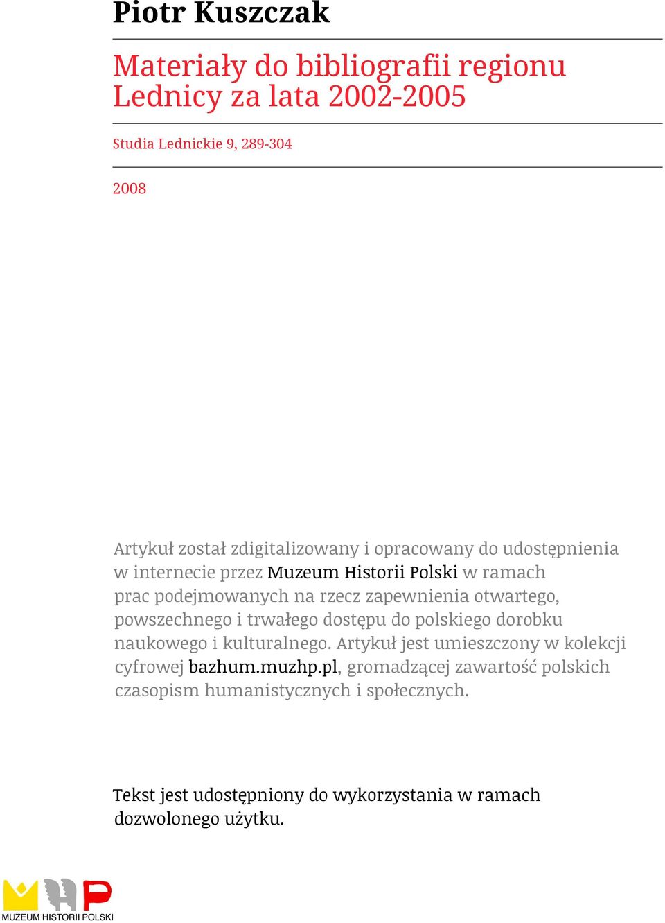 Lednicy za lata 2002-2005