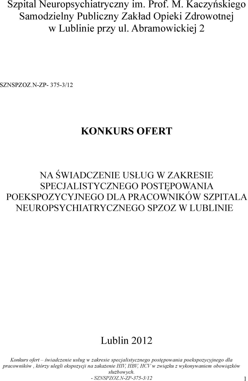 Abramowickiej 2 SZNSPZOZ.
