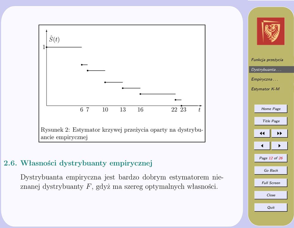 Własności dystrybuanty empirycznej Dystrybuanta empiryczna jest