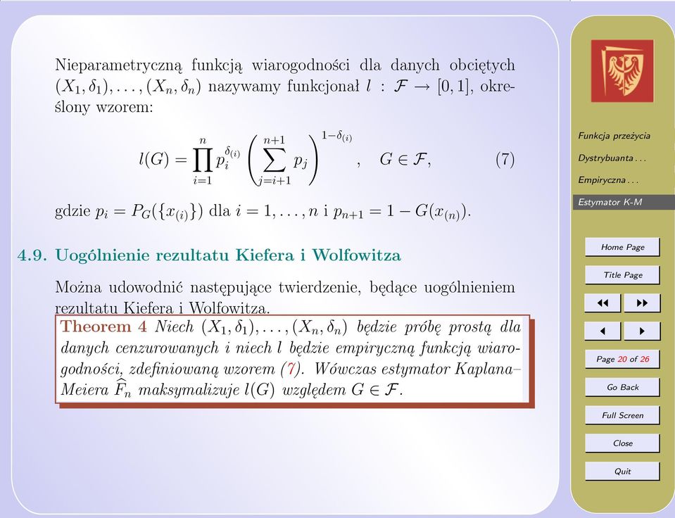 .., n i p n+1 = 1 G(x (n) ). 4.9.