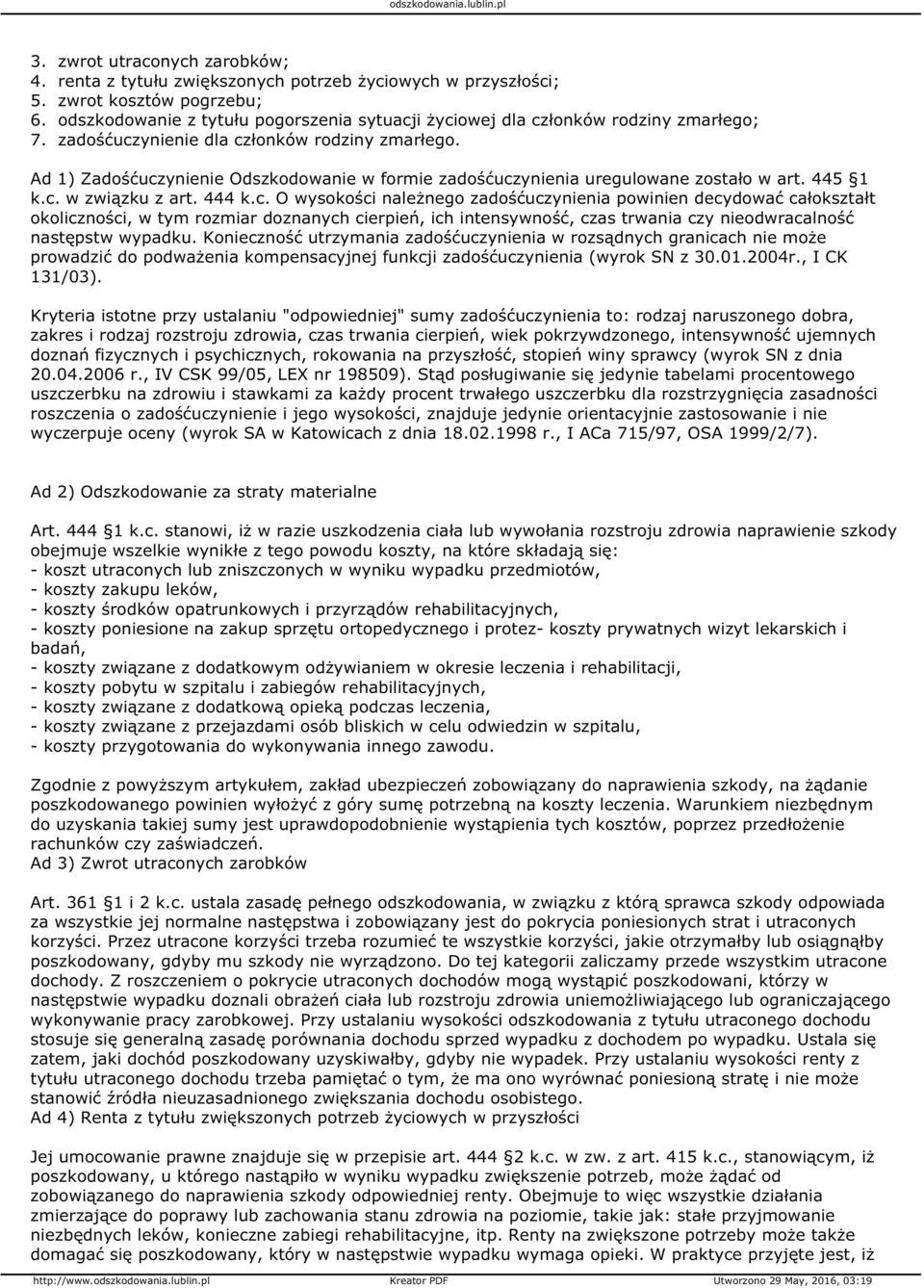 Ad 1) Zadośćucz