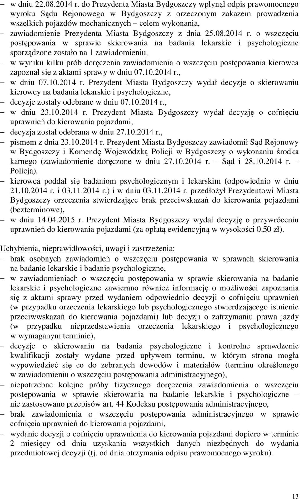 Prezydenta Miasta Bydgoszczy z dnia 25.08.2014 r.