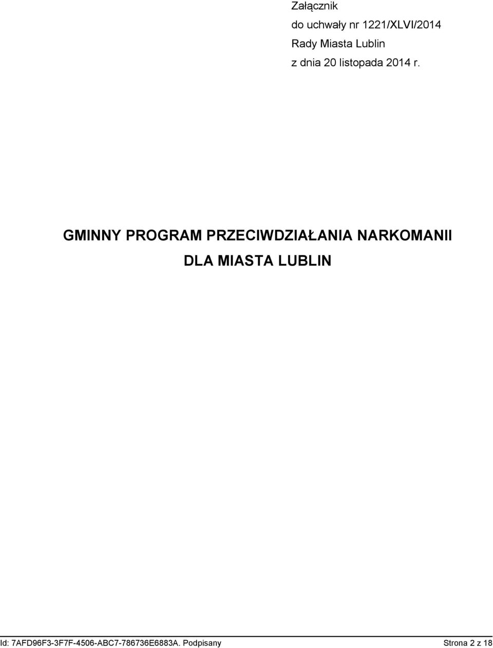 GMINNY PROGRAM PRZECIWDZIAŁANIA NARKOMANII DLA