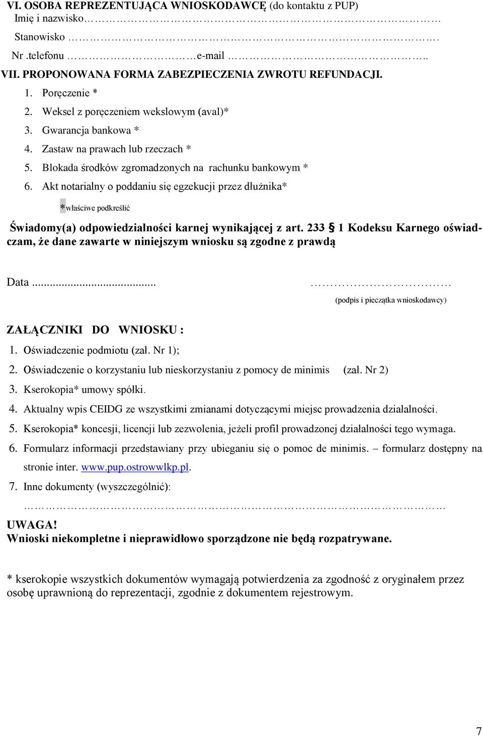 Akt notarialny o poddaniu się egzekucji przez dłużnika* właściwe podkreślić Świadomy(a) odpowiedzialności karnej wynikającej z art.