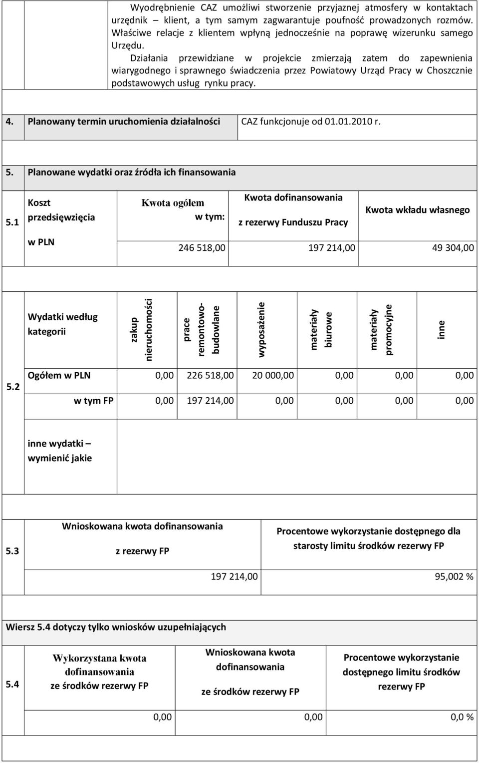 Działania przewidziane w projekcie zmierzają zatem do zapewnienia wiarygodnego i sprawnego świadczenia przez Powiatowy Urząd Pracy w Choszcznie podstawowych usług rynku pracy. 4.