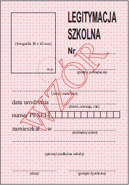 LEGITYMACJA SZKOLNA UCZNIA