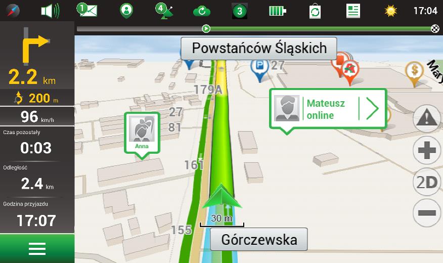 znajomego na mapie w czasie