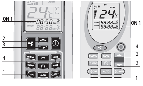 FUNKCJA SLEEP(Funkcja niedostępna dla LCD2) Aktywując tą funkcję piecyk automatycznie obniża wartość temperatury o 1 C co godzinę.
