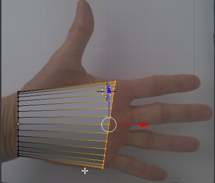 Nowy obiekt dodawany jest w miejscu kursora graficznego. W ten sposób dłoń i palec będą leżeć w jednej płaszczyźnie.