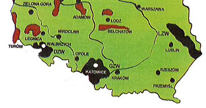 ZASOBY WĘGLA KAMIENNEGO I BRUNATNEGO W POLSCE Węgiel kamienny Udokumentowane zasoby bilansowe: 43,2 mld ton Zasoby przemysłowe: 4,3 mld ton Roczne wydobycie (2009 r.