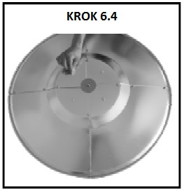 KROK 7 7-1. Umieść reflektor na górnej części palnika i przymocuj za pomocą 4 śrub wspierających palnik/reflektor. 7-2.