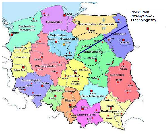 Rys historyczny: Koncepcja Parku Przemysłowo- Technologicznego w Płocku w układzie poszczególnych komponentów, tj.