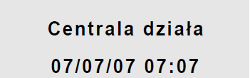 Z komputera: Centrala SmartLine/Strefy/Programowanie systemowe, wybierz Gaszenie Z płyty czołowej: <przycisk>, <przycisk>, Programowanie, Progr.