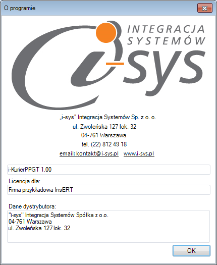 2.5. Pomoc -> O programie Opcja ta służy do wyświetlenia informacji dotyczących programu.