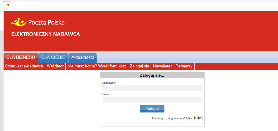 5. EN W zakładce EN mamy możliwość zalogowania się bezpośrednio do Elektronicznego