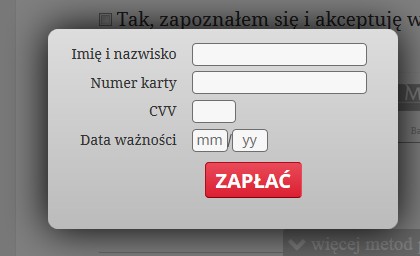 2.2 Płatność kartą wewnątrz sklepu Po włączeniu tej opcji pojawia się możliwość dokonania płatności kartą płatniczą bez opuszczania witryny sklepu.