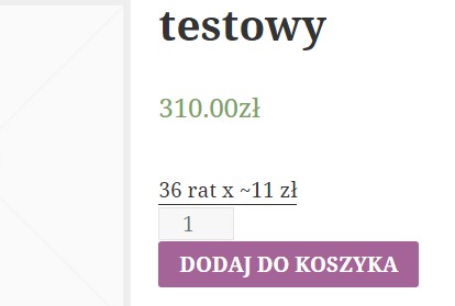 sprawia, że prócz powyższej listy informacje o płatnościach ratalnych pojawiają się również na stronie produktu: 2.