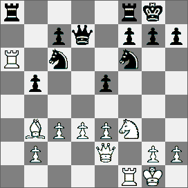 1266.Obrona sycylijska [B45] WIM Wolpert (ZSRR) Todorowa (Bułgaria) 1.e4 c5 2.Sf3 Sc6 3.d4 cd4 4.Sd4 e6 5.Sc3 Sf6 6.Sdb5 Gb4 7.a3 Gc3 8.Sc3 d5 9.ed5 Sd5 10.Sd5 ed5 11.Gd3 Se5 12.0 0 Sd3 13.Hd3 0 0 14.