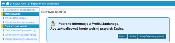 pszczególnych sekcji pbierana jest z certyfikatu lub prfilu