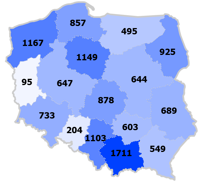 Medialność w regionach Wykres 3.