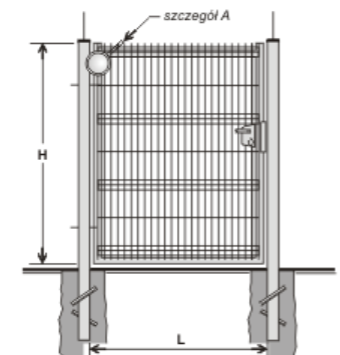 podmurówką systemową. Siatka o oczkach 60x60mm z średnica drutu min 2,8mm. Słupki stalowe ocynkowane ogniowo i powlekane PCV w kolorze zielonym o średnicy 42,4 wysokość słupka min. 2,1m.