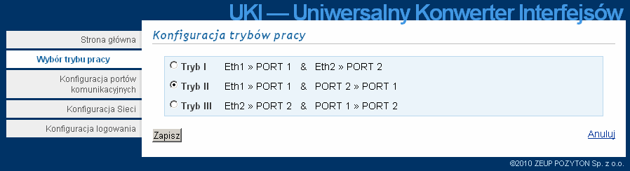 4.1 KONFIGURACJA ZA POMOCĄ PRZEGLĄDARKI INTERNETOWEJ W przypadku konfiguracji urządzenia za pomocą przeglądarki internetowej (np.