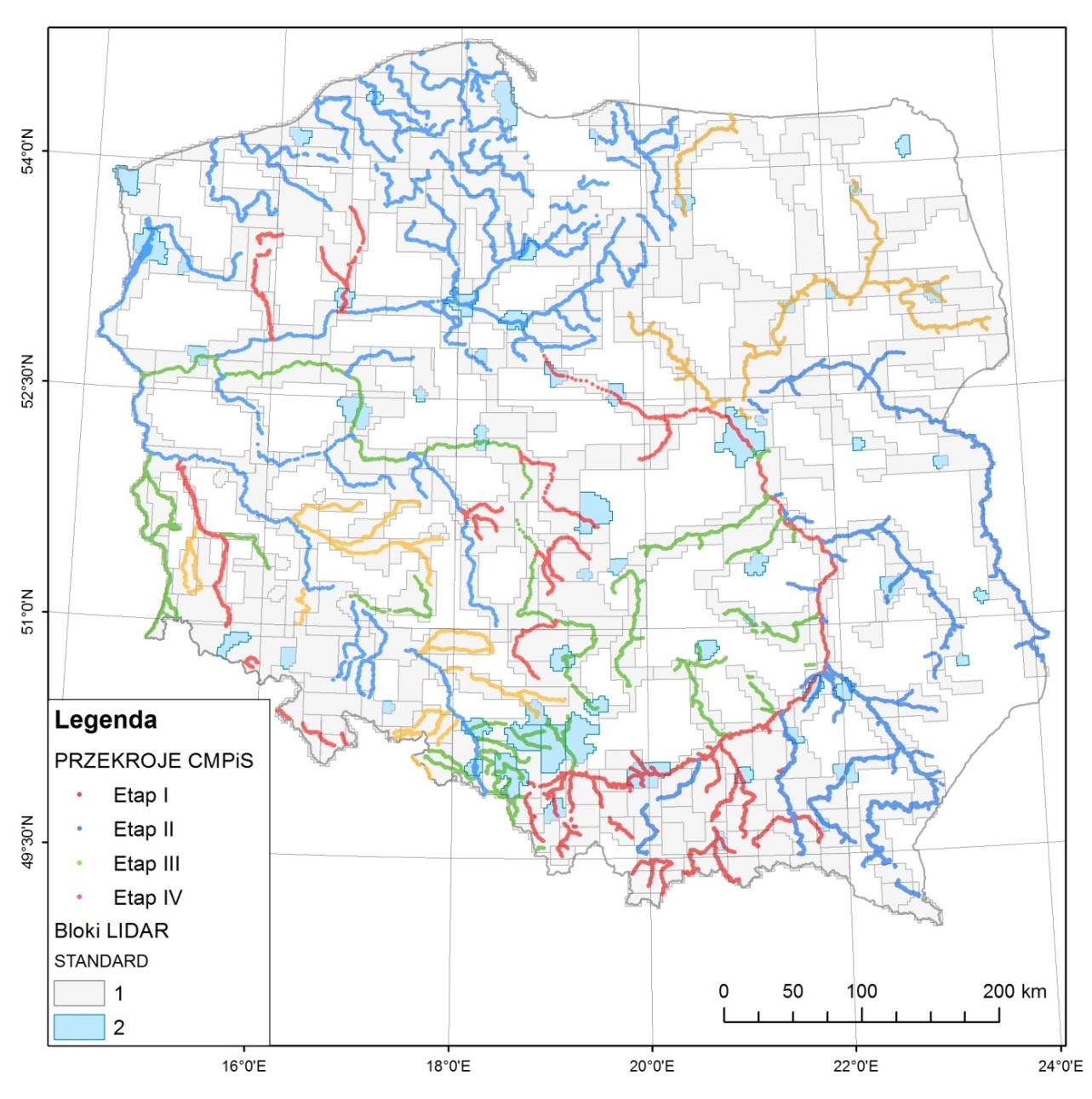 Dane wejściowe Dane topograficzne LIDAR St. 1: 178 276 km² St.