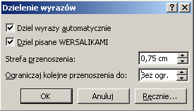 Jeżeli opcja jest zaznaczona to podczas otwierania dokumentu lub wprowadzania tekstu, program MS Word będzie automatycznie wykrywał język i używał odpowiednich słowników sprawdzania pisowni i