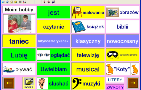 Z programu SymWord może korzystać dowolna liczba użytkowników, zarówno za pomocą standardowej klawiatury i myszy, jak również włącznika i opcji skanowania.