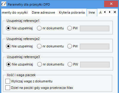 (rys. 20) Kryteria pobrania 2.2.4.4. Inne W zakładce Inne możemy ustawić automatyczne uzupełnianie m.in.