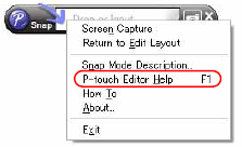 Uruchamianie przy użyciu menu Start Aby uruchomić pomoc aplikacji P-touch Editor, kliknij przycisk Start na pasku zadań i wskaż kursorem opcję [Wszystkie programy].