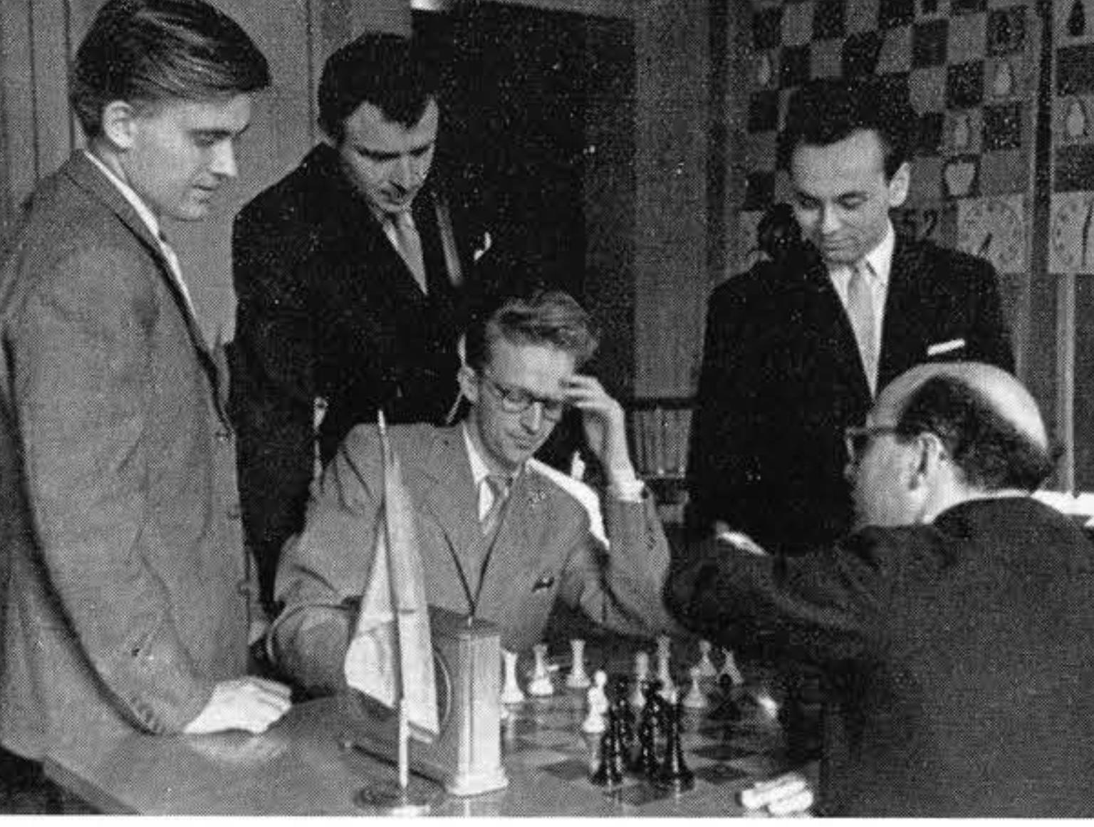 Moskwa 1959 Grają Olafsson (po lewej) Bronstein