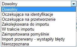 Poza rokiem rozliczeniowym, mamy możliwość wyszukać dokumenty po miesiącu rozliczeniowym, kodzie umowy, identyfikatorze importu (identyfikator sygnalizowany po przesłaniu przesyłki do OW NFZ opisano