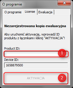 Aktywacja oddzielnej licencji DigiTerra Explorer 7 w wersji Desktop 1. Aby zarejestrować licencję, konieczne jest połączenie komputera z Internetem.