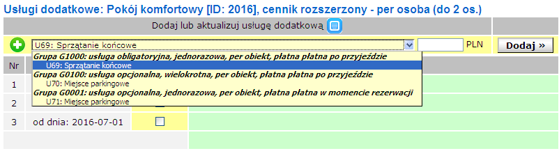 Po wyborze obiektu z listy, pojawi się formularz (rys.