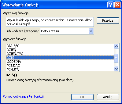 EXCEL - FORMATOWANIE WARUNKOWE ZADANIE 1. (4 punkty) Otwórz plik o nazwie Excel-dane2.xls i zapisz go na swoim dysku pod nazwą Daty.xls. 1. Wpisać dzisiejszą datę do wskazanej komórki zgodnie z formatem rr-mm-dd.